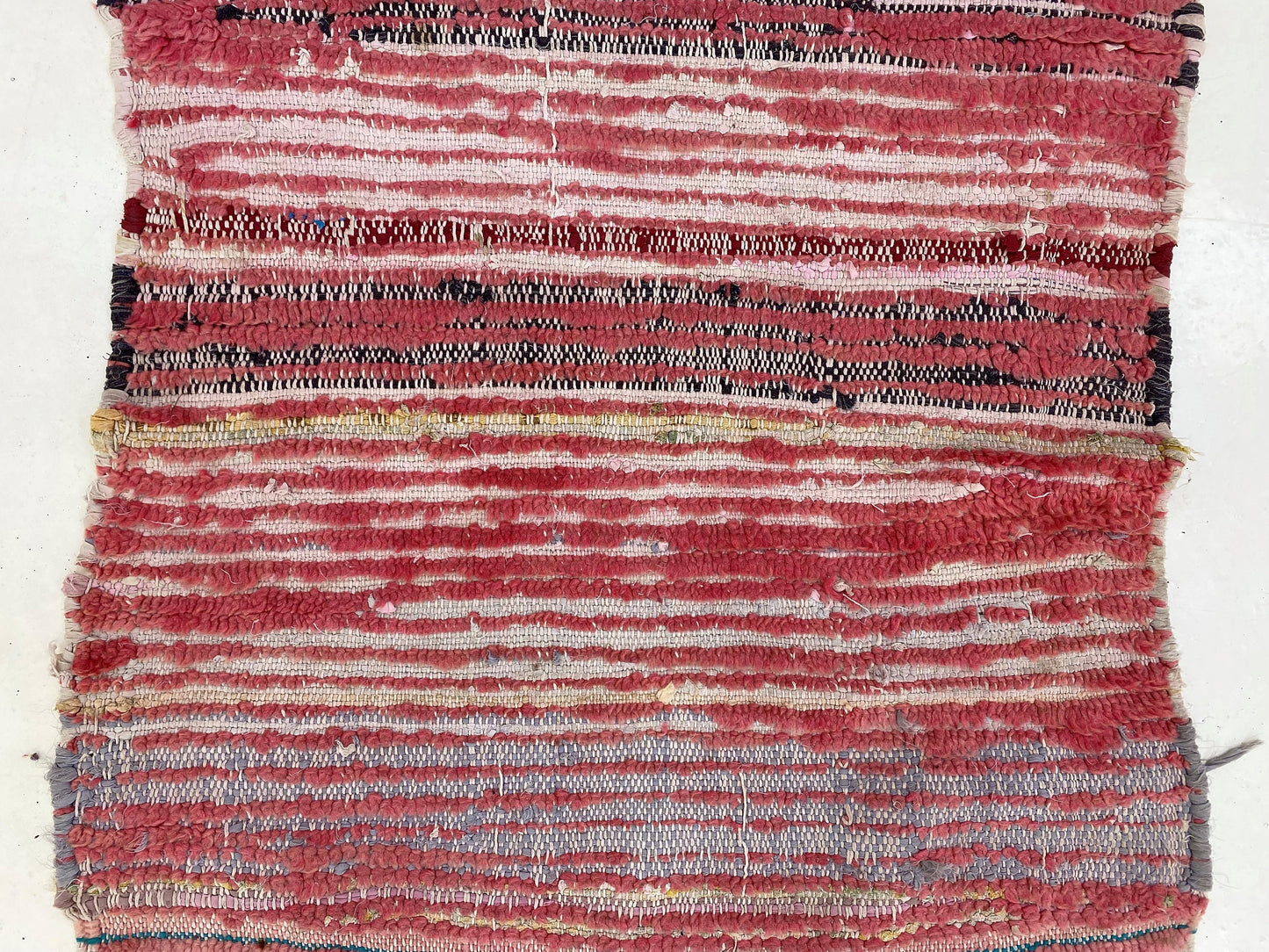 Solid faded red runner rug 3x9 , Moroccan vintage rug runner.