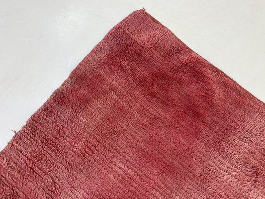 Red wool solid Moroccan runner rug 4x11.
