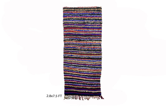 Moroccan Striped Vintage Colorful Runner Rug 3x7.