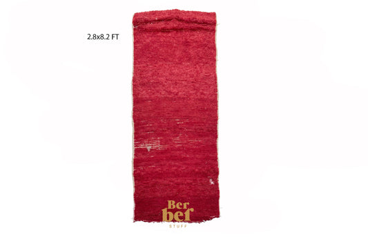 Moroccan wool solid runner rug 3x8 ft.