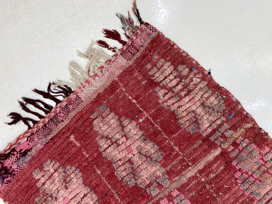 Moroccan vintage faded wool runner rug 3x8 ft.