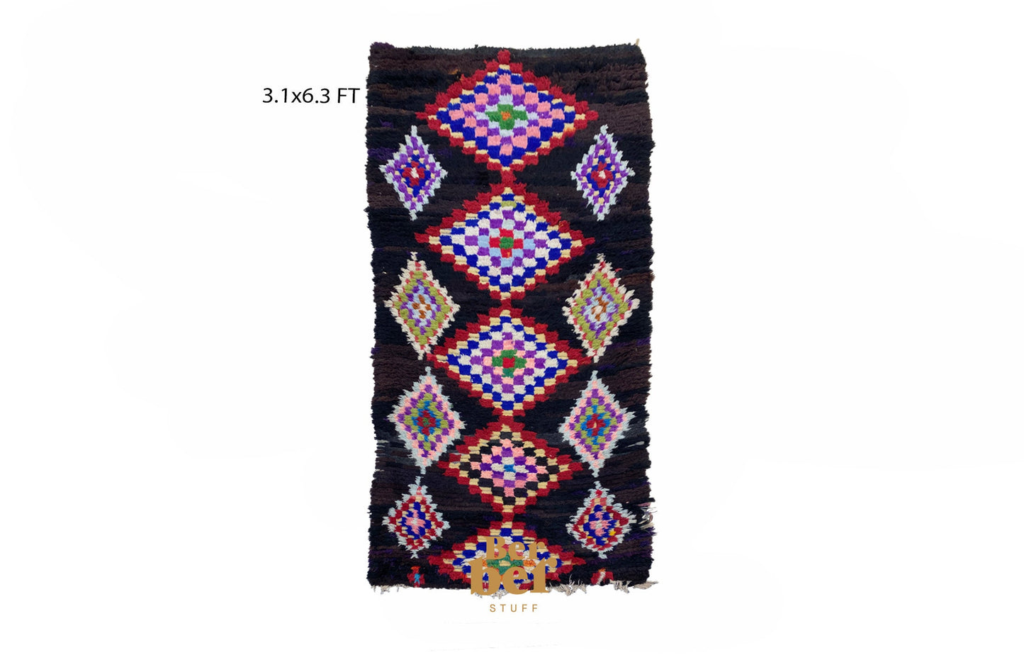Moroccan woven Colorful runner rug 3x6 ft.