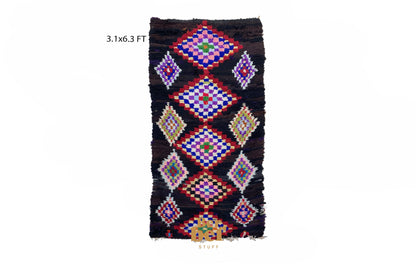 Moroccan woven Colorful runner rug 3x6 ft.