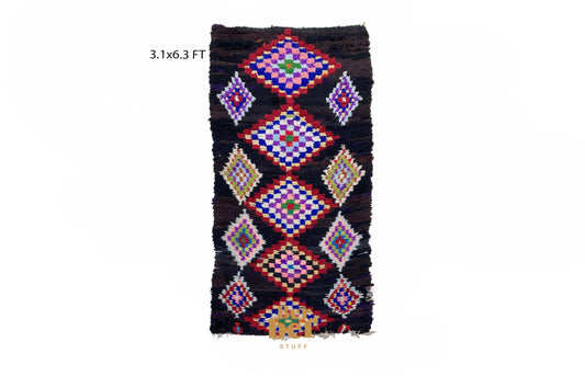 Moroccan woven Colorful runner rug 3x6 ft.