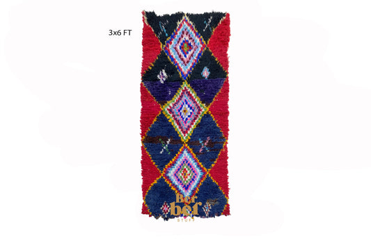 Moroccan woven vintage runner rug 3x6 ft.