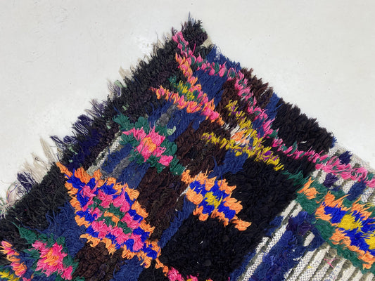 Moroccan handwoven colorful rug runner 3x7 ft.