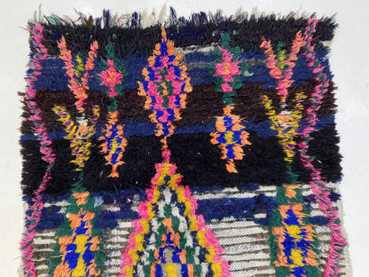 Moroccan handwoven colorful rug runner 3x7 ft.