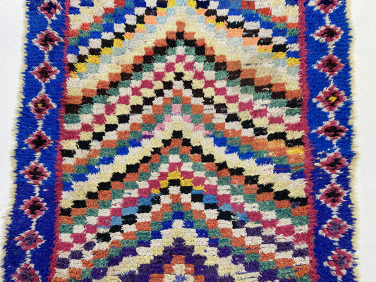 Moroccan colorful boho area rug 4x6 ft.