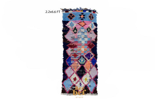 Moroccan Woven Vintage Colorful Runner Rug 2x7 ft.