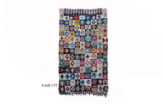 Moroccan Colorful Vintage Area Rug 4x8.