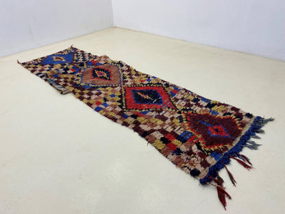 Extra narrow 12x2 runner Rugs. Moroccan vintage rug runner.