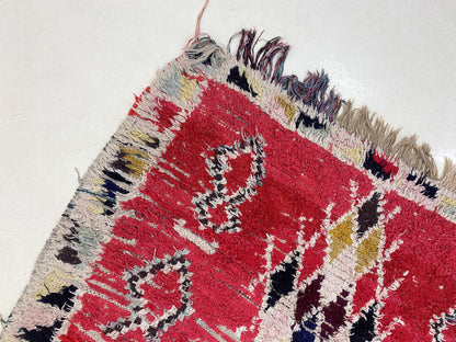 4x8 Moroccan unique runner rugs, vintage Berber rug runner.