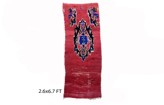 Moroccan RUNNER, entryway vintage Berber rug runner 3x7.