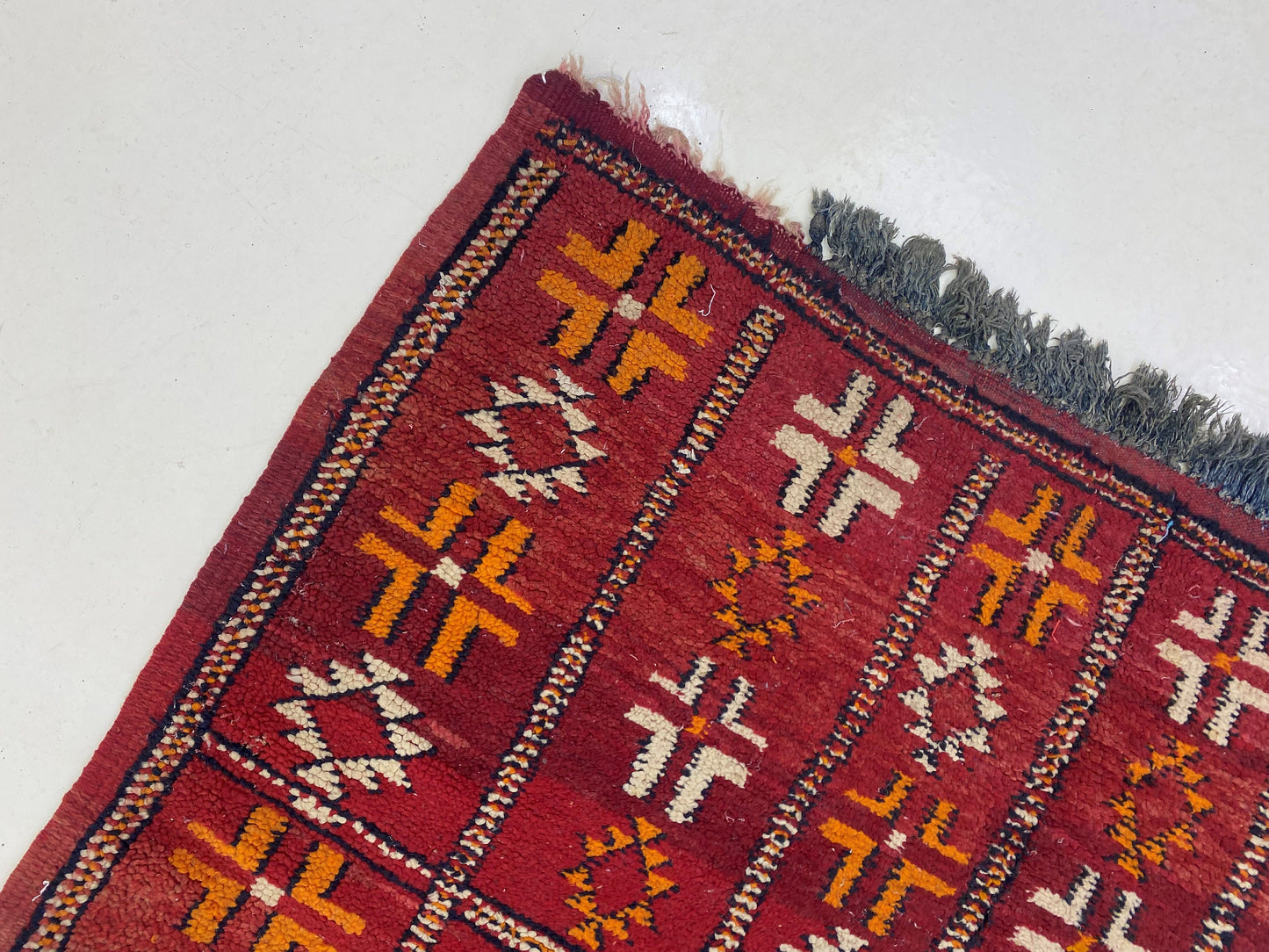 Small Moroccan red rug 3x6, vintage Berber rugs.