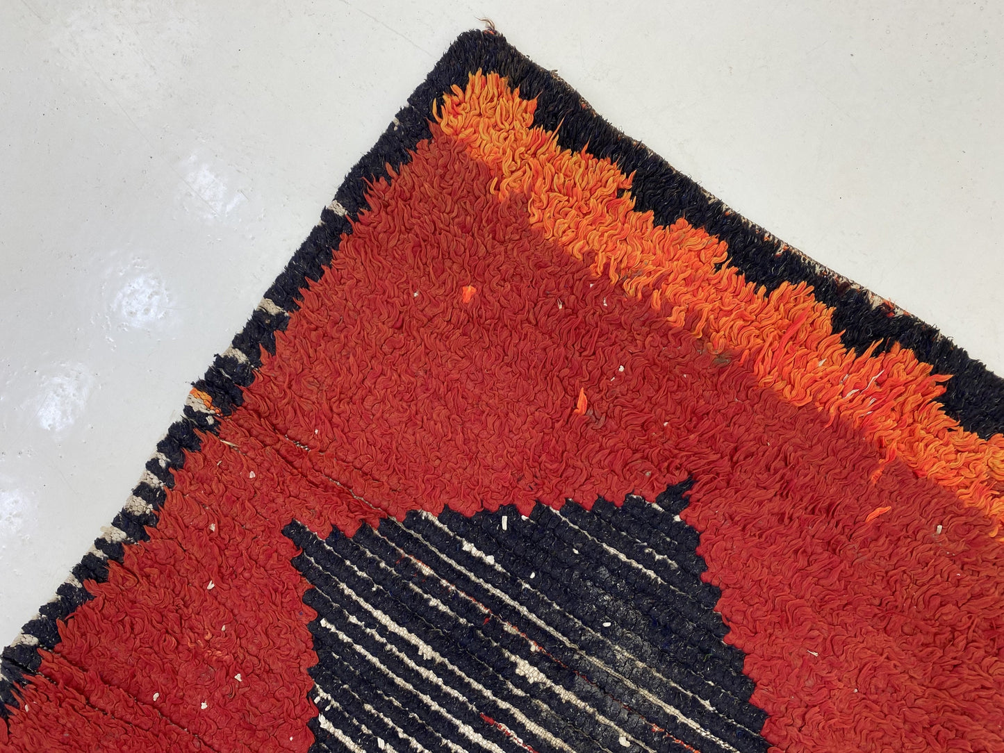 Moroccan Vintage Red Woven Rug Runner 3x7.