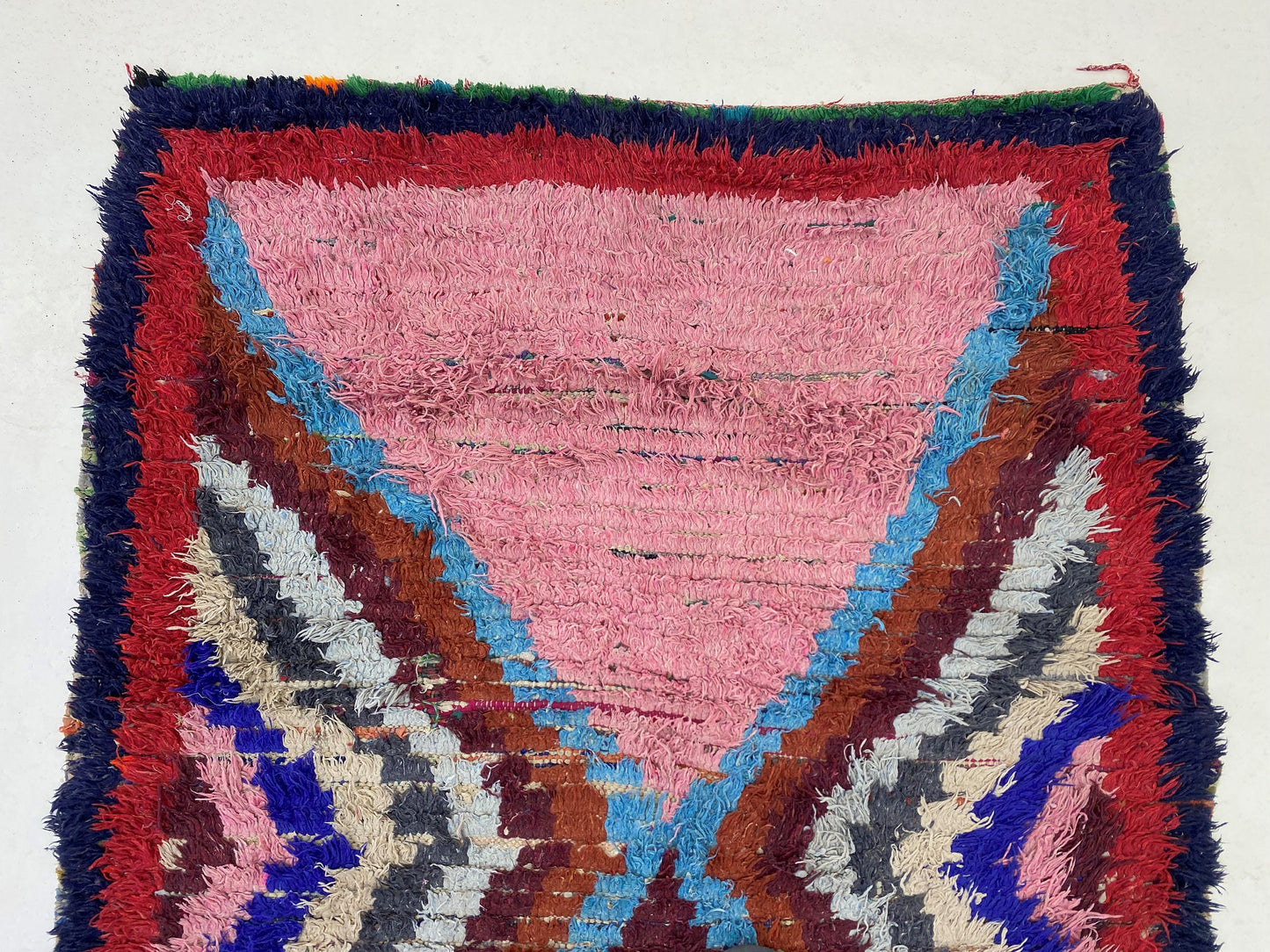 Moroccan vintage runner rug 4x10, handwoven woven rug runner.