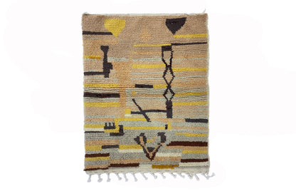 Unique Handcrafted Rug, Moroccan Berber Rug - Custom Colorful handmade rug.
