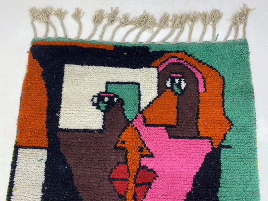 Moroccan Colorful Berber Rug, Unique Woven Area Rug, handmade Berber rug.