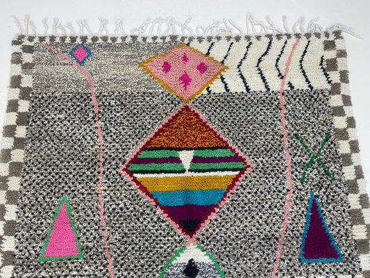 Unique Moroccan Berber Rug, Artisan Crafted Moroccan Treasure, handmade Custom Area Rug.