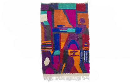 Authentic Moroccan Handmade Area Rug, colorful Handwoven Custom Berber Rug.