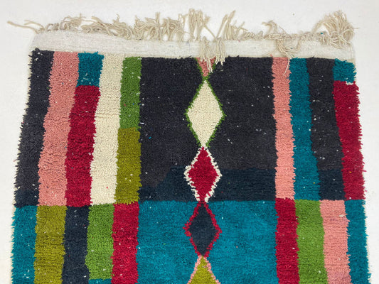 Moroccan Rug, Handmade Wool Rug, Unique Colorful Boho Area Rug.