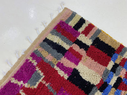 Moroccan rug, Hand knotted Custom rug, Beni Ourain Berber handmade Carpet, wool rug for living room.