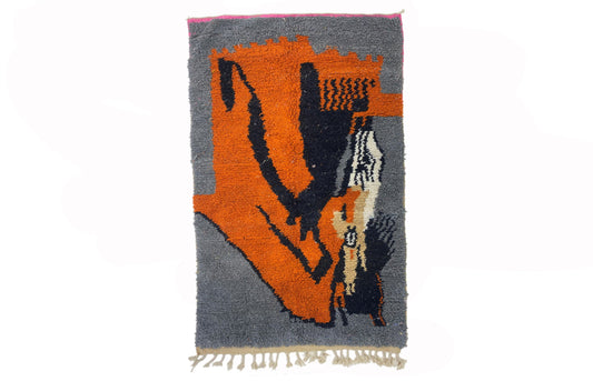 Moroccan Berber Rug, Hand-Knotted Custom Area Rug with Colorful Design.