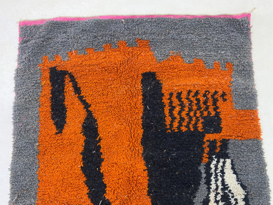 Moroccan Berber Rug, Hand-Knotted Custom Area Rug with Colorful Design.