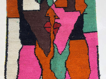 Moroccan Colorful Berber Rug, Unique Woven Area Rug, handmade Berber rug.