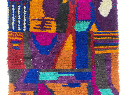 Authentic Moroccan Handmade Area Rug, colorful Handwoven Custom Berber Rug.