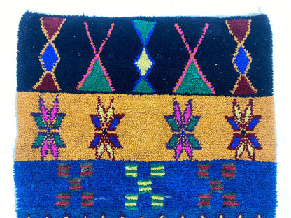 Handmade Moroccan Berber Rug, Unique Handwoven rug, Berber Boho area rug.
