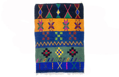 Handmade Moroccan Berber Rug, Unique Handwoven rug, Berber Boho area rug.