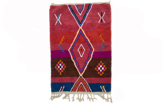 Colorful Custom Moroccan Design, Unique Handmade Bohemian Rug.
