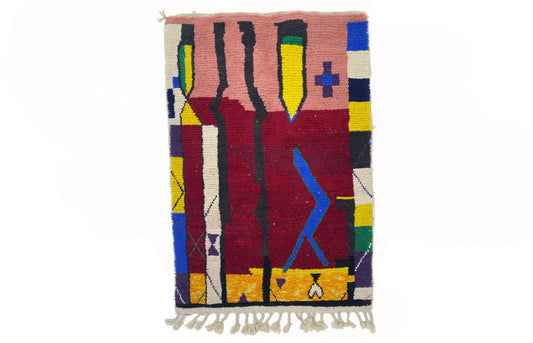 Handwoven Moroccan Rug, colorful handmade Rugs, Custom Berber area Rug.