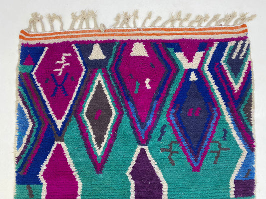 Handmade Moroccan Boho Rug, Vibrant Custom Berber Rug.