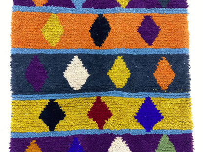 Vibrant Moroccan Berber Handmade Area Rug, Made to Order Custom Colorful Design.
