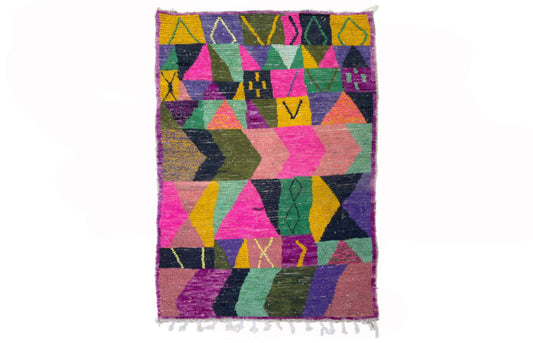 Unique Handwoven Moroccan Rug, Custom Berber colorful Rug.