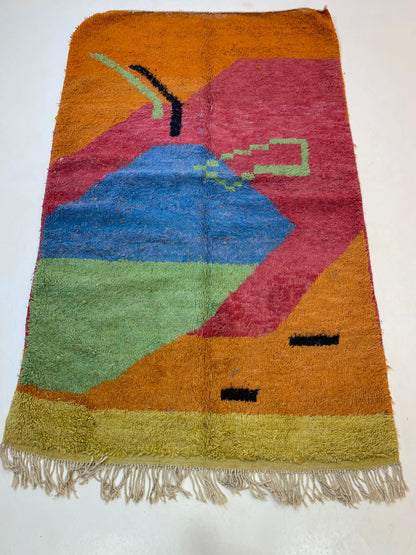 Unique Moroccan Handmade area Rug, Custom Beni Ourain Berber Rug.