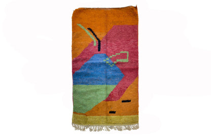 Unique Moroccan Handmade area Rug, Custom Beni Ourain Berber Rug.