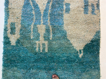 Unique Colorful Area Rug, Custom Moroccan Berber Rug.