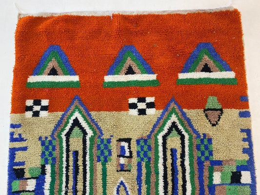 Colorful Moroccan Rug, Handcrafted Handwoven Custom Wool Area Rug.