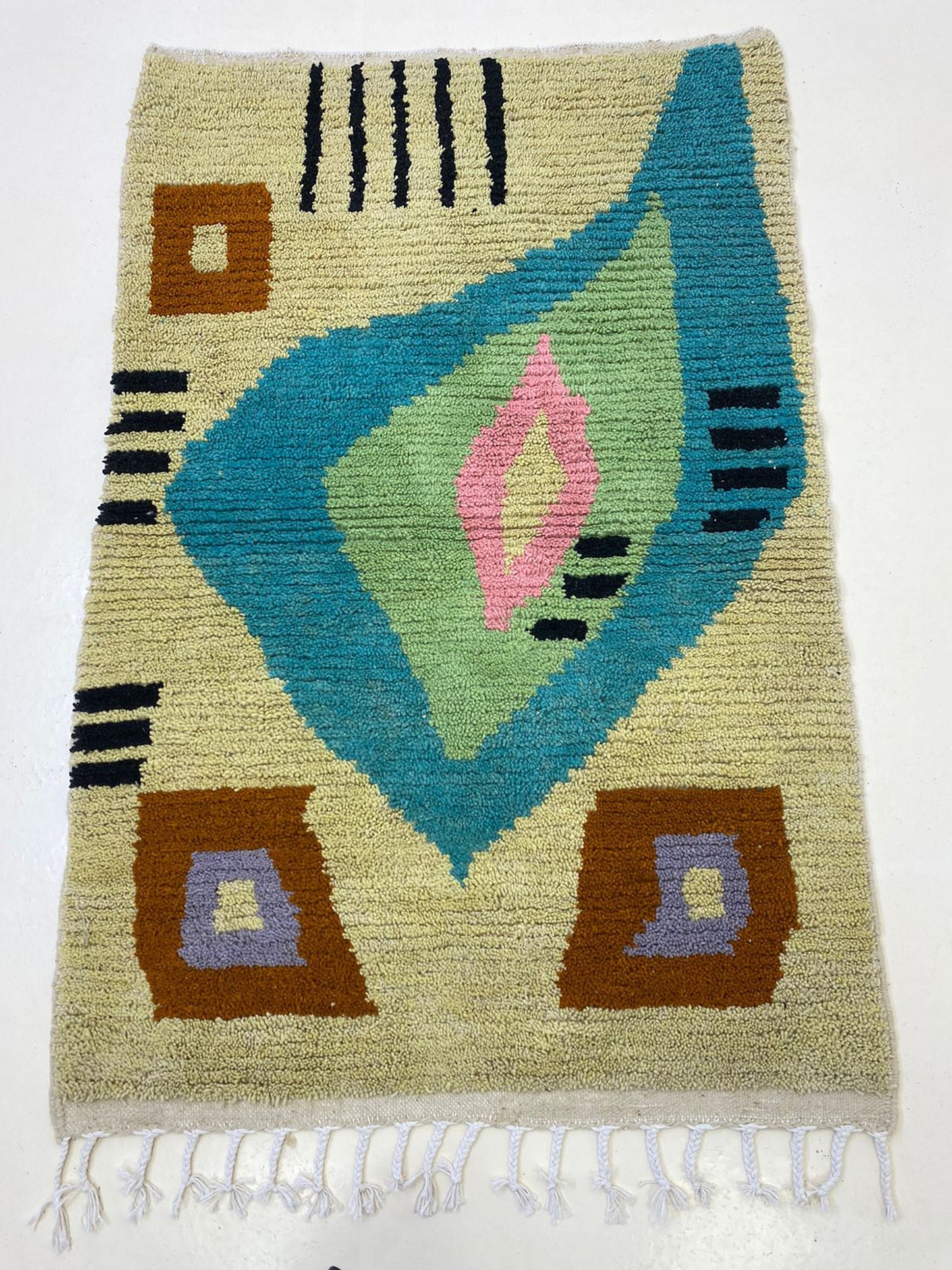 Moroccan Berber rug, Personalized Hand Knotted Custom Area Rug.