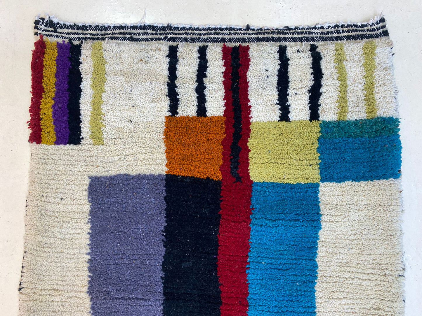 Unique Handmade Moroccan Rug, Custom Colorful Berber Design Rug.