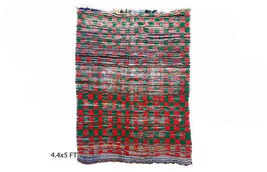 Berber Vintage Moroccan 4x5 Rug, Small Faded Area Rug.