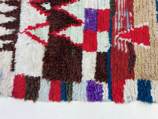 Colorful Vintage Moroccan Berber Rug 3x5, Unique Area Rug.
