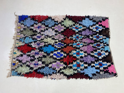 5x7 Vibrant Moroccan Old Rug, Vintage Area Rug.