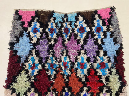 5x7 Vibrant Moroccan Old Rug, Vintage Area Rug.