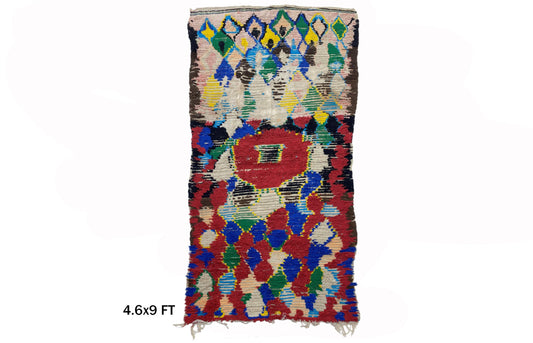 5x9 Moroccan Area Rug, Authentic Vintage Decor.