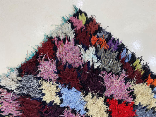 Tapis de couloir marocain vintage coloré 3x7, décoration d'intérieur bohème.