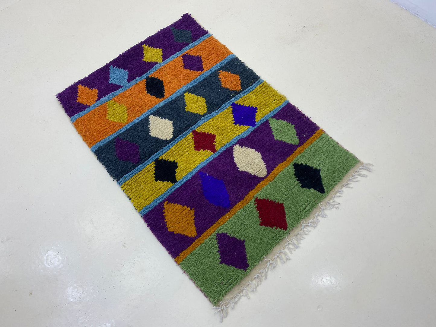 Vibrant Moroccan Berber Handmade Area Rug, Made to Order Custom Colorful Design.